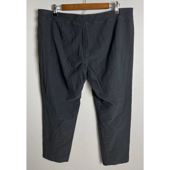 Eileen Fisher Black Stretch Ankle Pants Viscose Blend Pull On Gray Size XL Women - Picture 2 of 7